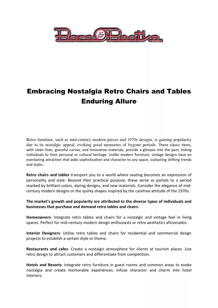 embracing nostalgia retro chairs and tables