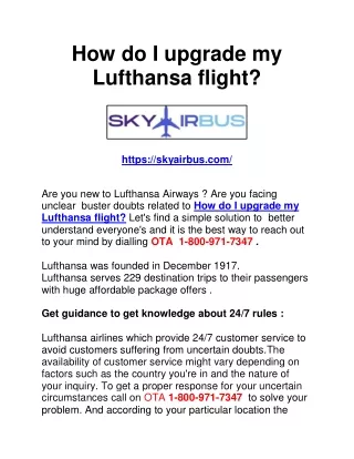 How do I upgrade my Lufthansa flight