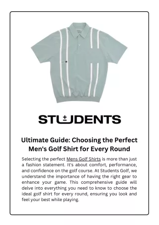 Ultimate Guide: Choosing the Perfect Men's Golf Shirt for Every Round