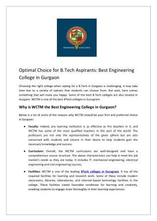 optimal choice for b tech aspirants best
