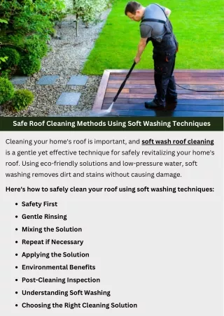 Safe Roof Cleaning Methods Using Soft Washing Techniques