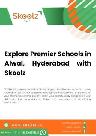 Explore Premier Schools in Alwal, Hyderabad with Skoolz