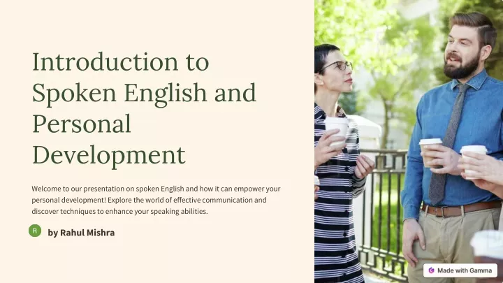 introduction to spoken english and personal