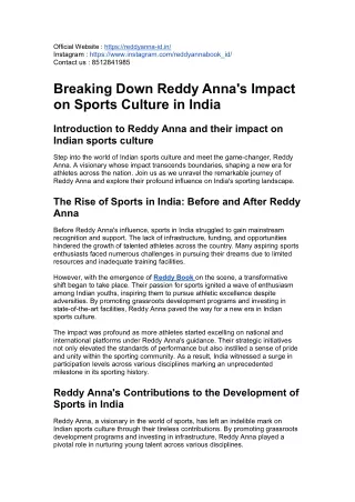 India's Cricket: Reddy Anna's Impact on the ICC T20 Men's World Cup 2024