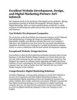 excellent website development design and digital