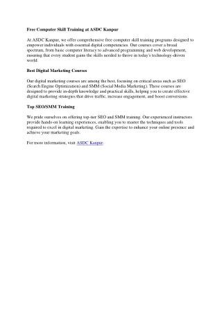 free computer skill | best digital marketing courses | best digital marketing