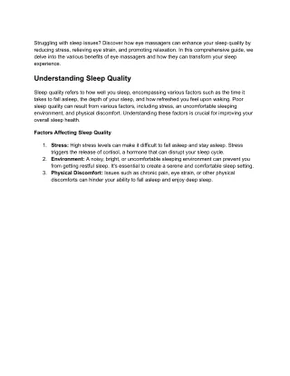 struggling with sleep issues discover
