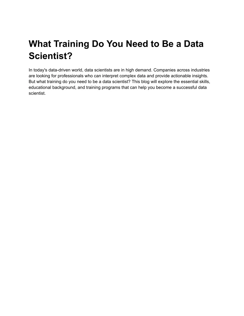 PPT - What Training Do You Need to Be a Data Scientist PowerPoint ...