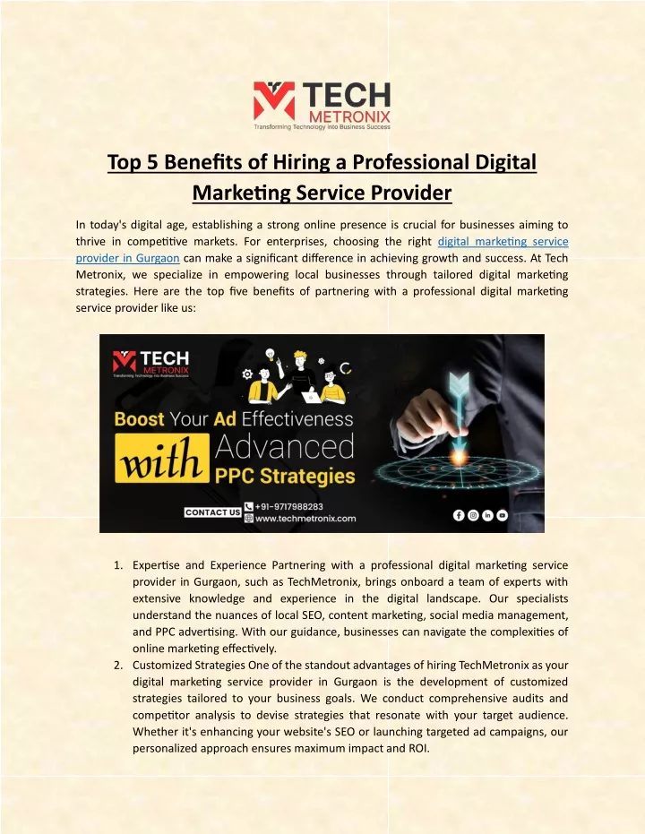 top 5 benefits of hiring a professional digital