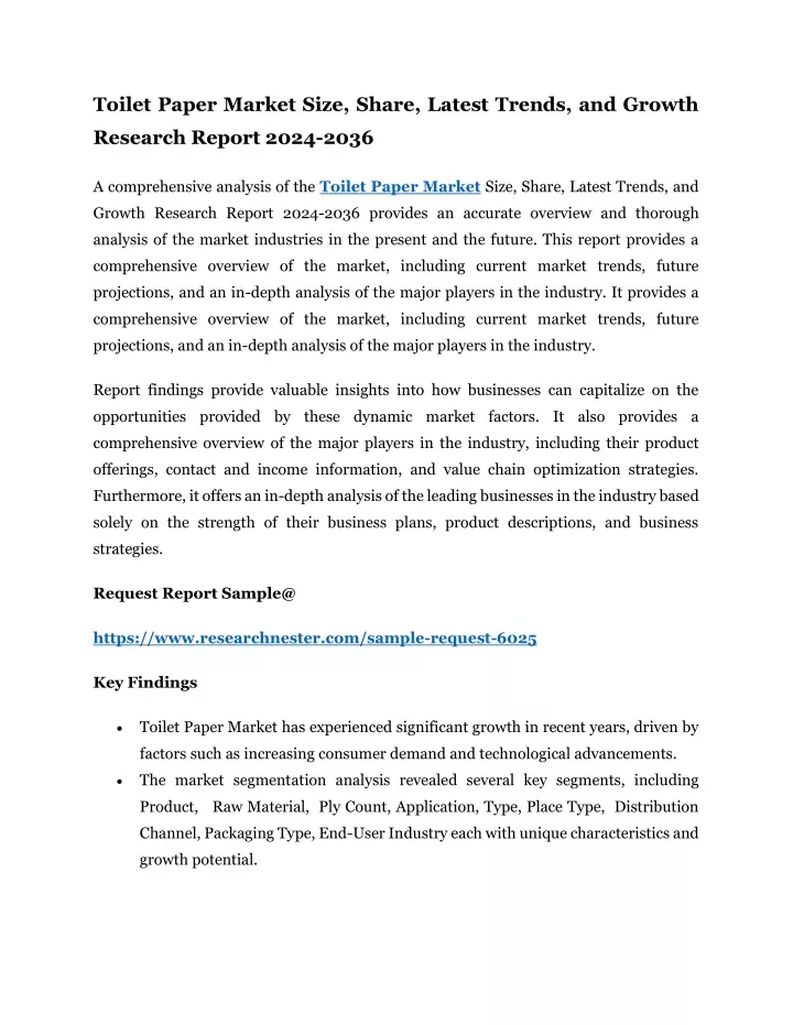 toilet paper market size share latest trends