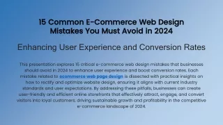 15 Common E-Commerce Web Design Mistakes You Must Avoid in 2024