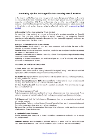 Tips for Working with an Accounting Virtual Assistant