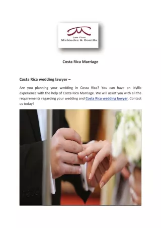 Costa Rica Marriage