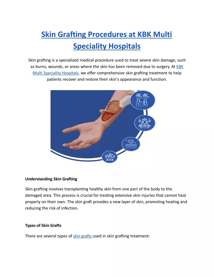 skin grafting procedures at kbk multi speciality hospitals