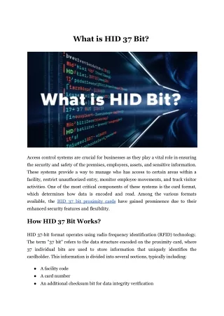 what is hid 37 bit