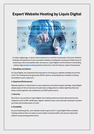 Expert Website Hosting by Liquis Digital