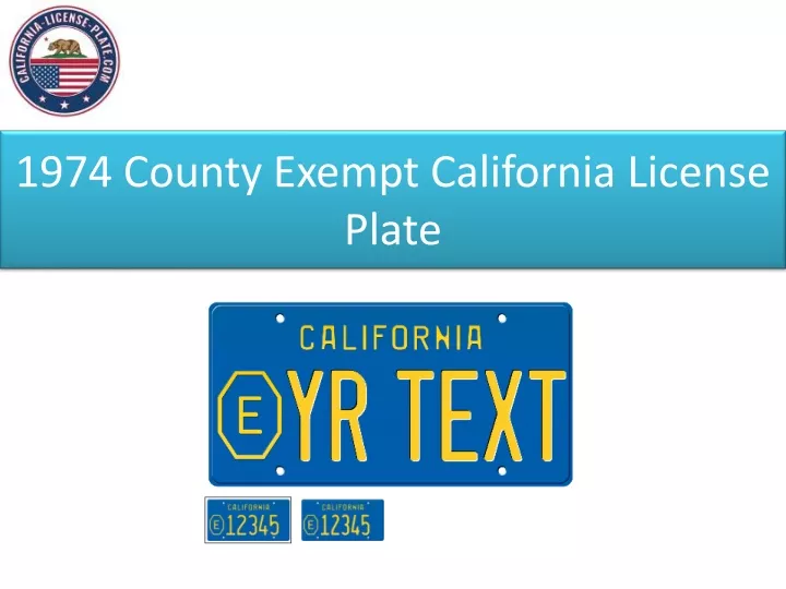 1974 county exempt california license plate