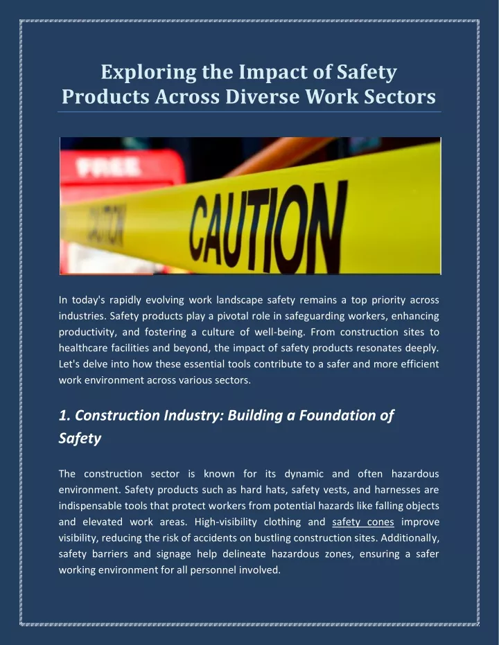 exploring the impact of safety products across