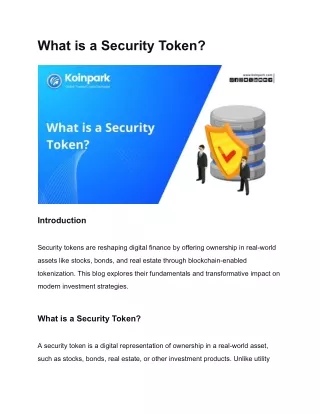 What is a Security Token