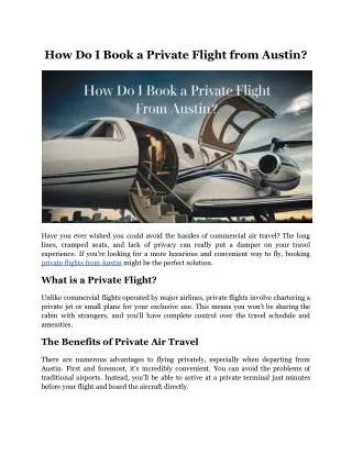 how do i book a private flight from austin