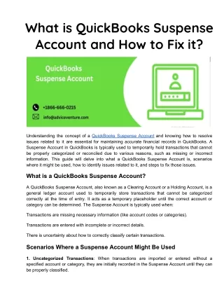 what is quickbooks suspense account