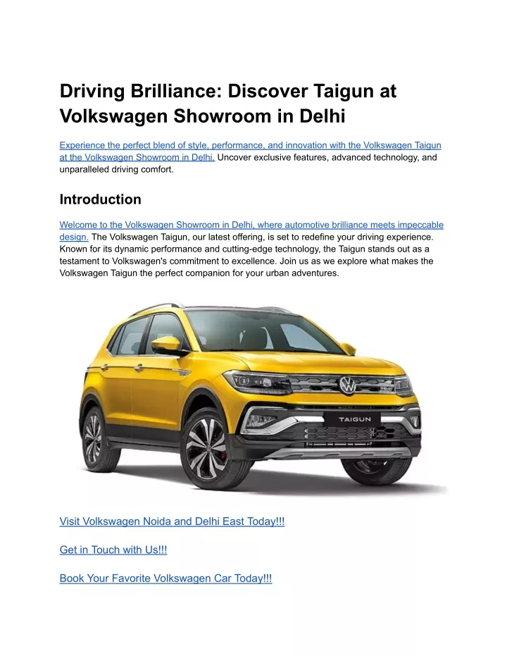 driving brilliance discover taigun at volkswagen