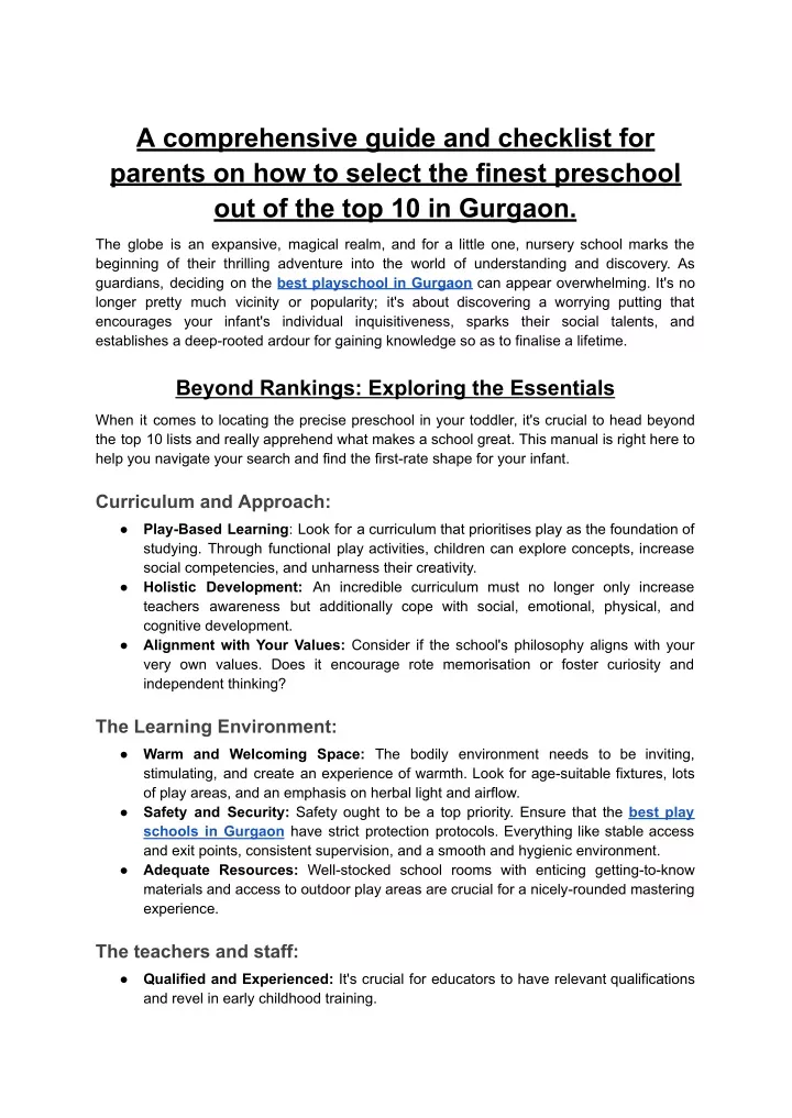 a comprehensive guide and checklist for parents