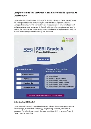 complete guide to sebi grade a exam pattern
