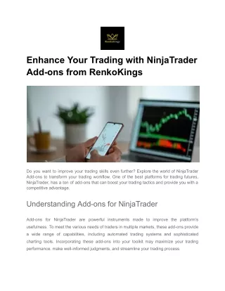 Enhance Your Trading with NinjaTrader Add-ons from RenkoKings