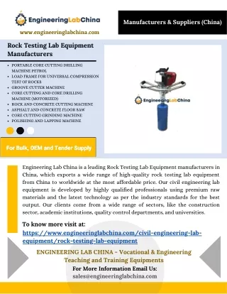 Rock Testing Lab Equipment Manufacturers