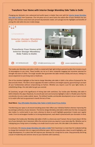 Top Interior Design Wembley Side Table in Delhi Shop Now