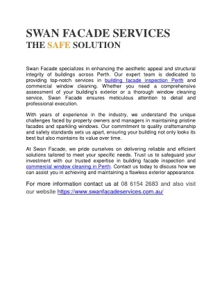 swan facade services the safe solution
