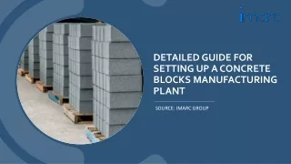 Costs involve in Concrete Blocks Manufacturing Plant Report PDF