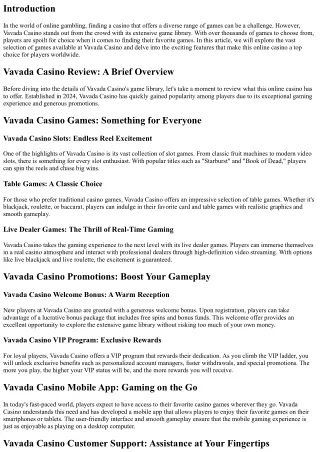 Explore the Extensive Game Library at Vavada Casino