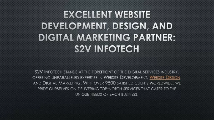 excellent website development design and digital marketing partner s2v infotech