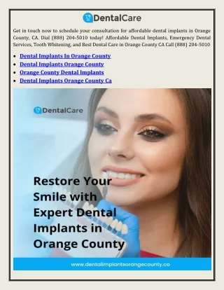 Dental Implants Orange County Ca