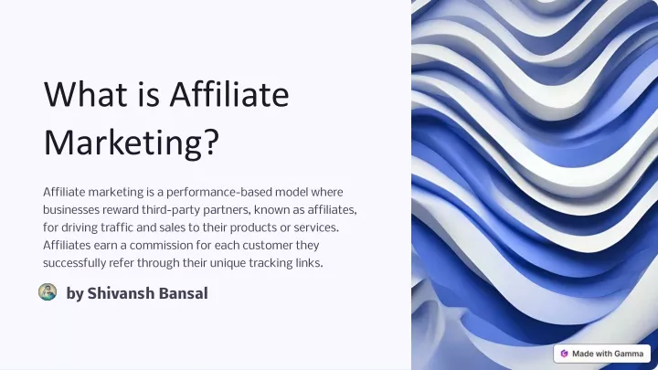 what is affiliate marketing