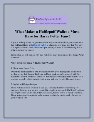 what makes a hufflepuff wallet a must have