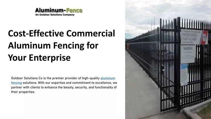 cost effective commercial aluminum fencing