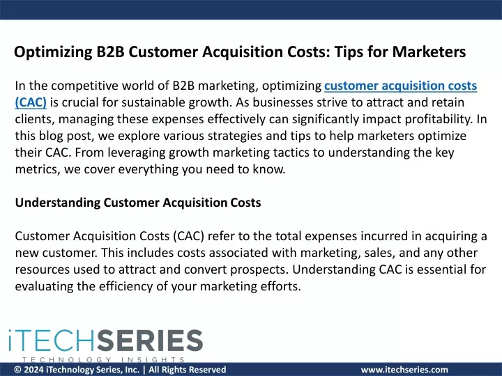 optimizing b2b customer acquisition costs tips