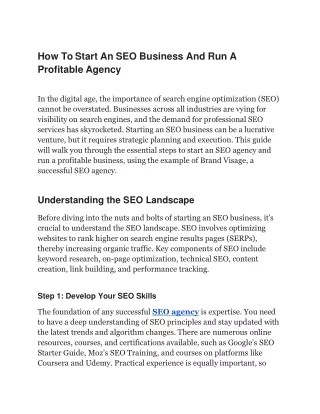 How To Start An SEO Business And Run A Profitable Agency