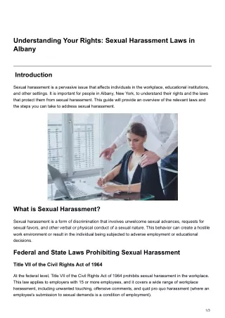 Understanding Your Rights Sexual Harassment Laws in Albany