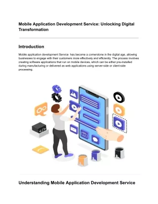 Mobile Application Development Service: Unlocking Digital Transformation