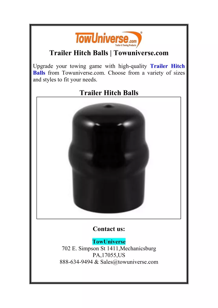 trailer hitch balls towuniverse com