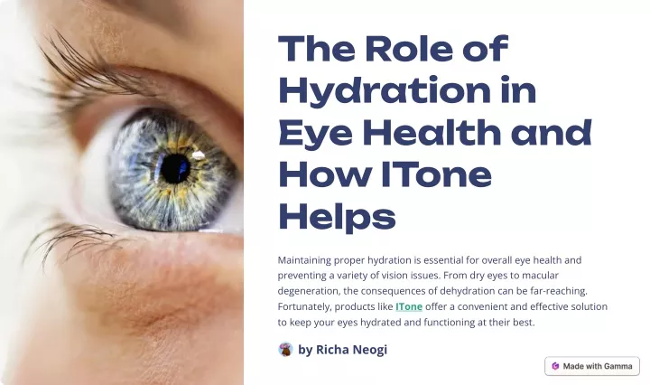 the role of hydration in eye health and how itone