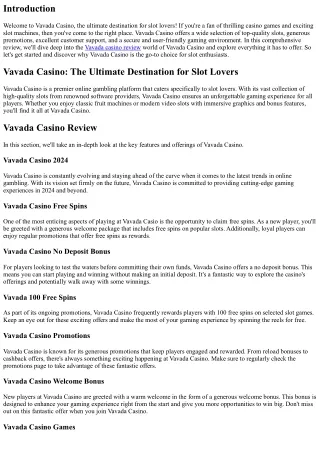 Vavada Casino: The Ultimate Destination for Slot Lovers