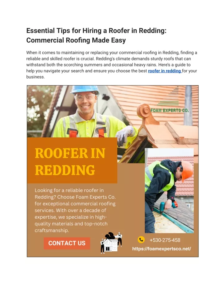 Ppt Essential Tips For Hiring A Roofer In Redding Commercial Roofing