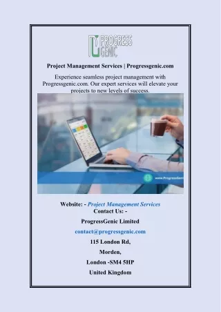 Project Management Services | Progressgenic.com