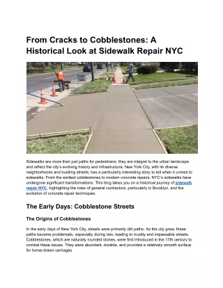 From Cracks to Cobblestones_ A Historical Look at Sidewalk Repair NYC