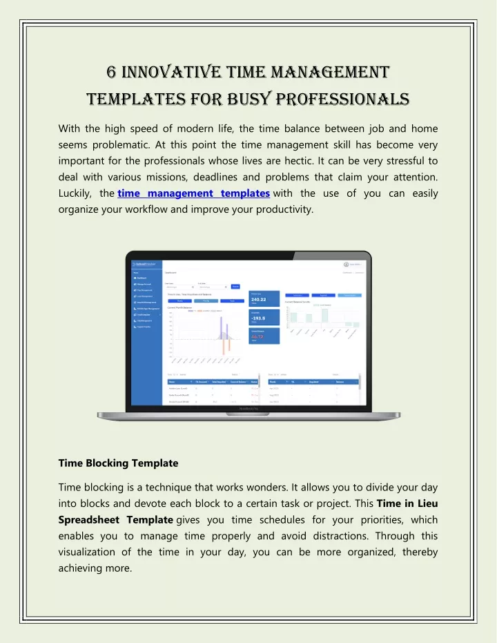 6 innovative time management templates for busy